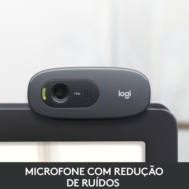Webcam HD Logitech C270, 720p, 30 FPS, Microfone Integrado, USB 2.0 - 960-000694