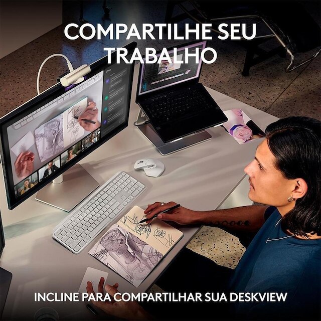 Webcam Ultra HD 4K Logitech MX Brio Com Microfones com Redução de Ruído, - 960-001548