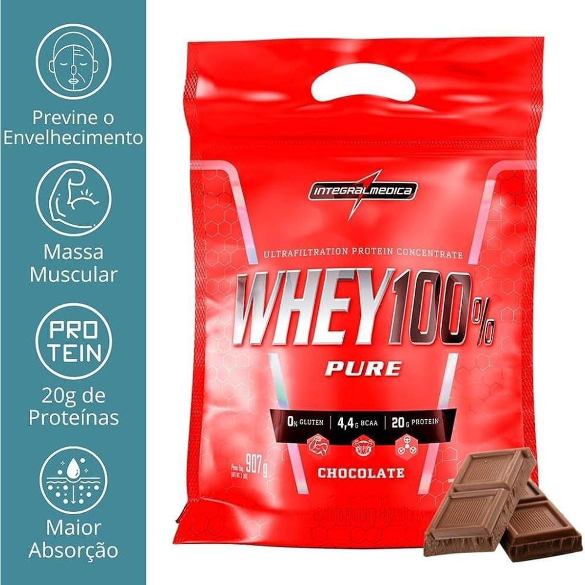 Whey 100% Pure Chocolate 907g Refil Menor preço em Whey 100% Pure Chocolate 907g Refil