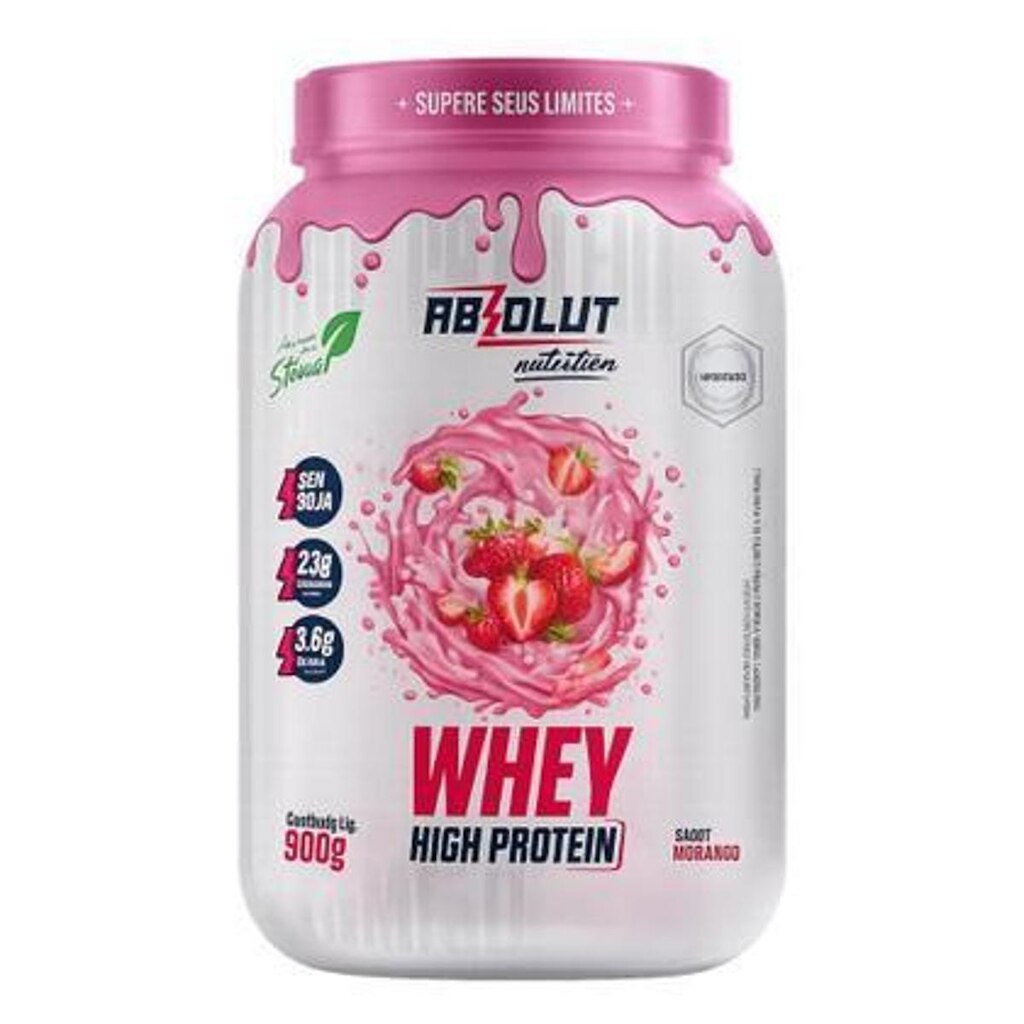 Whey High Protein Morango 900g Pote – Absolut Nutrition