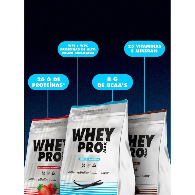 Whey Pro Max Body Nutry 900g Proteína em Pó Sabores Morango Chocolate ou Baunilha