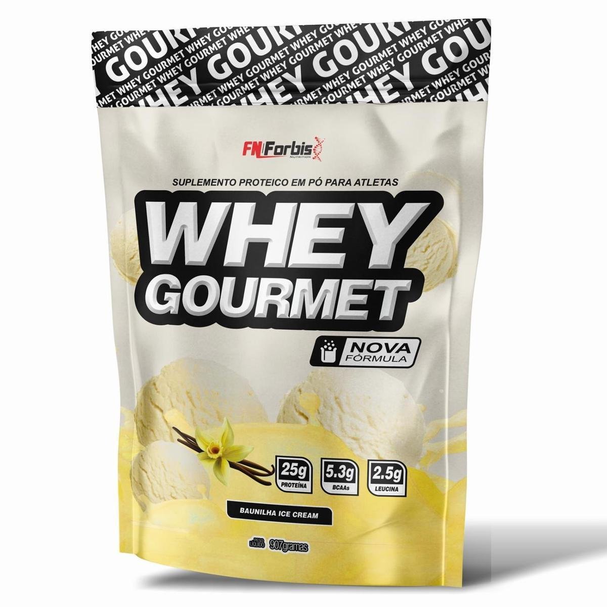 Whey Protein Gourmet 907g FN Forbis Sabor:Baunilha Ice Menor preço em Whey Protein Gourmet 907g FN Forbis Sabor:Baunilha Ice