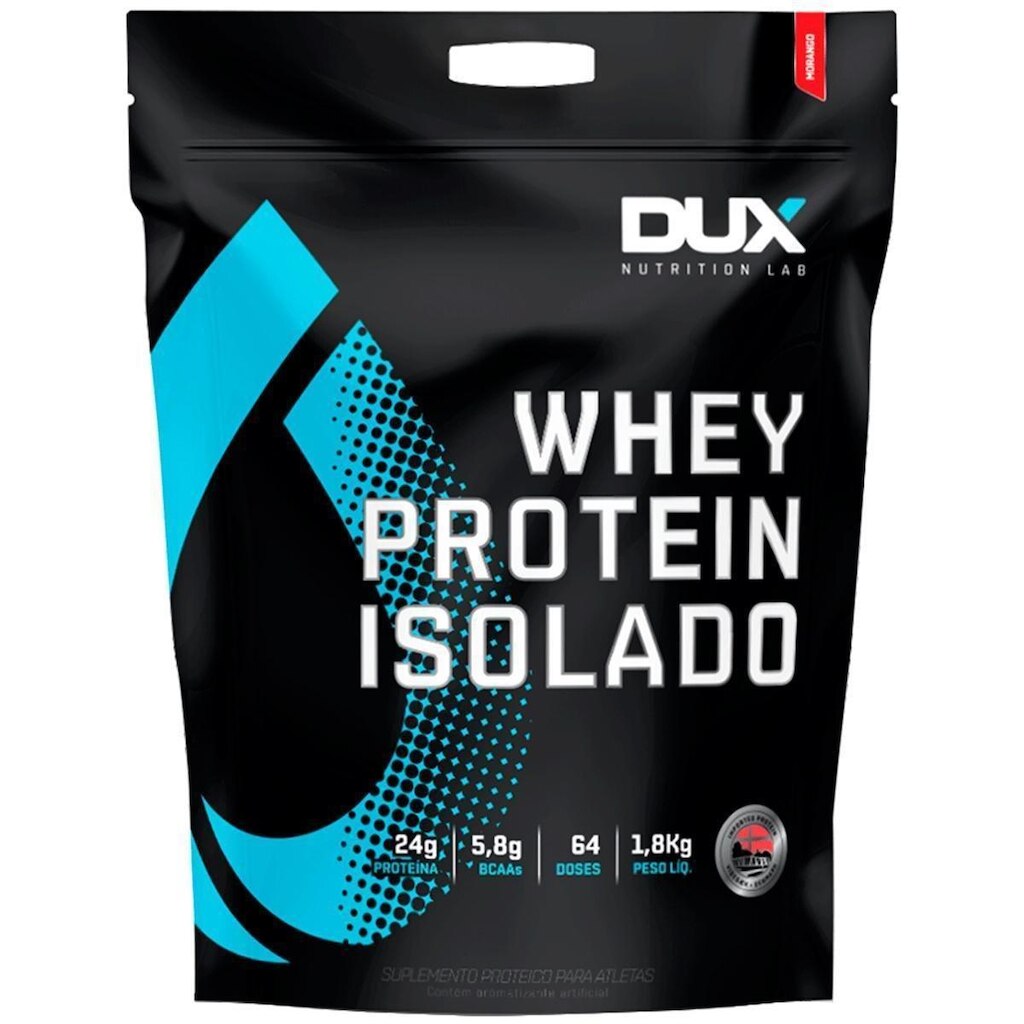 Whey Protein Isolado 1,8kg - Morango - Dux Nutrition