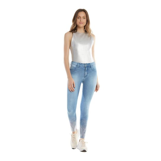 Zinco Body Zinco Decote Redondo Cavado Metalizado Prata - Prata