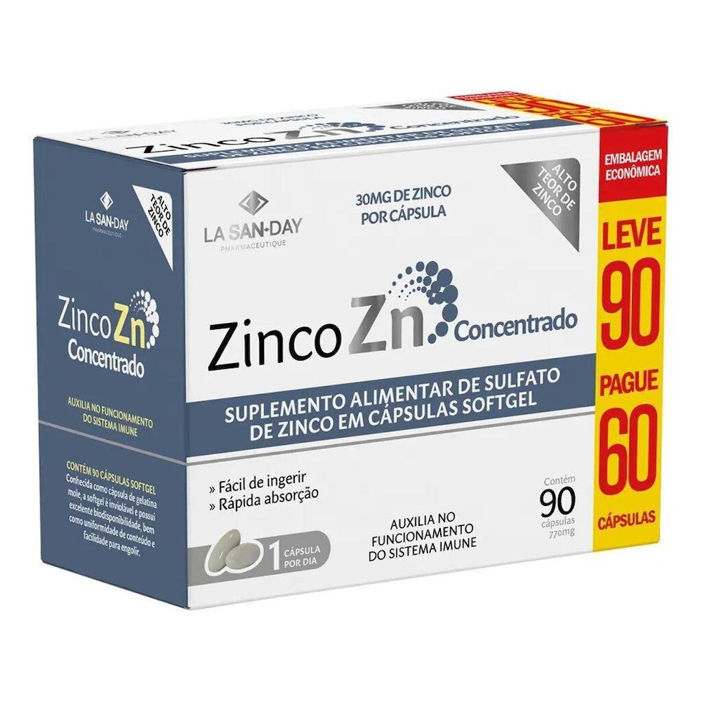 Zinco Concentrado (90 Cápsulas) - LaSanDay